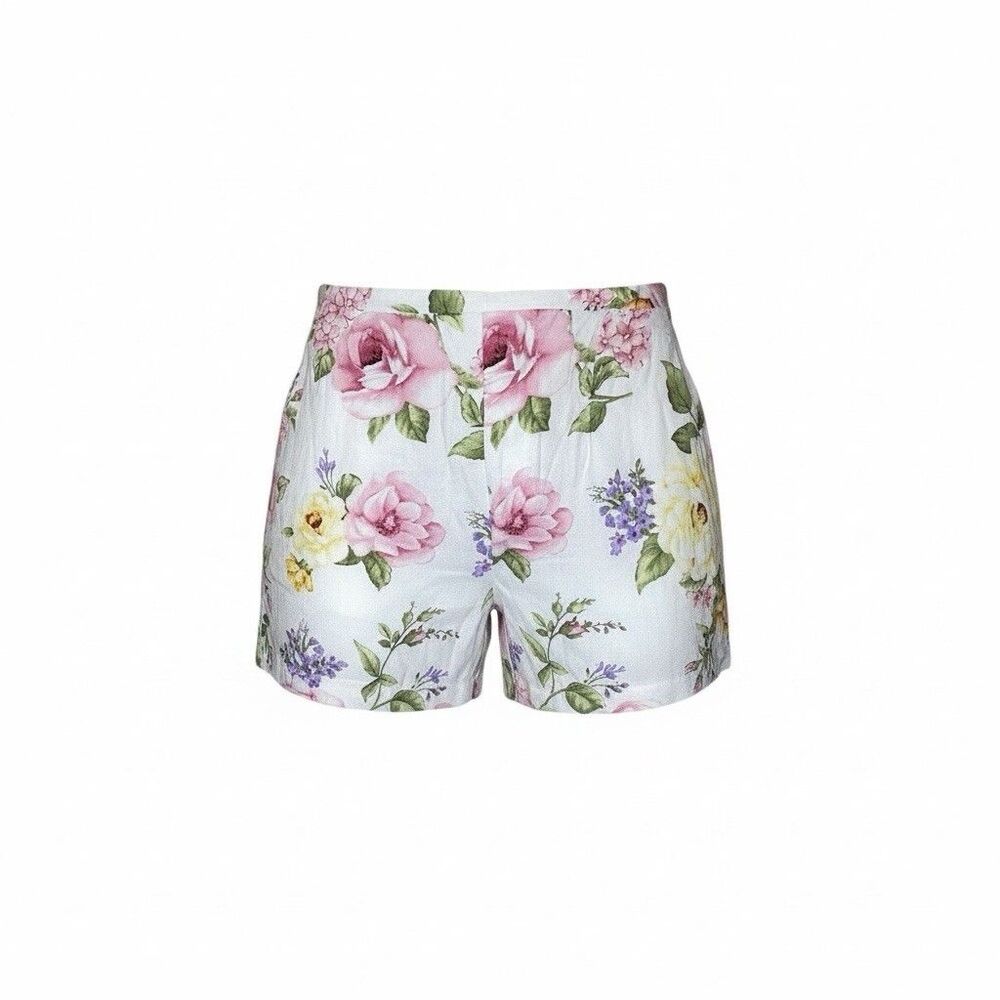 Forever 21 Cottagecore Y2K Teen Floral Roses White Shorts Size L